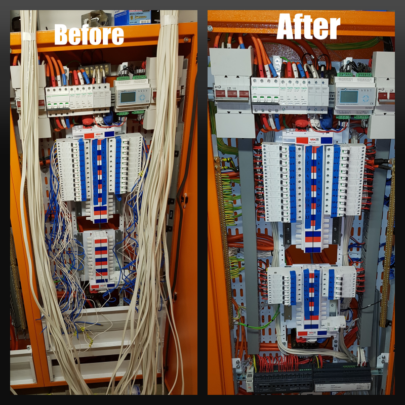 Switchboard cable rewiring. Industrial Electrical Services Sydney, Electrician Contractors, Industrial Electrical Maintenance Companies Near me.