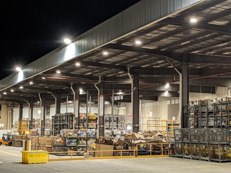 Licensed Commercial and Industrial Electrician, Australia Post Depot in Strathfield Front View Lighting