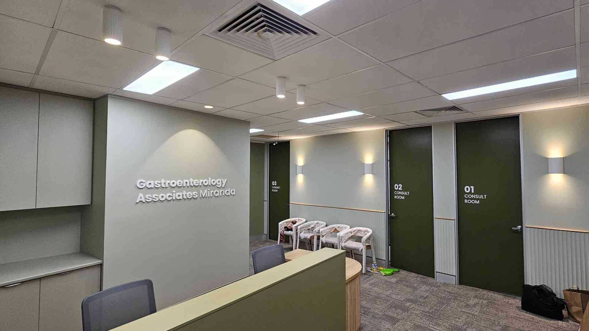 This image showcases a medical office with a complete electrical fitout, ensuring a safe and efficient workspace for healthcare professionals.